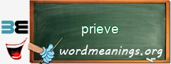 WordMeaning blackboard for prieve